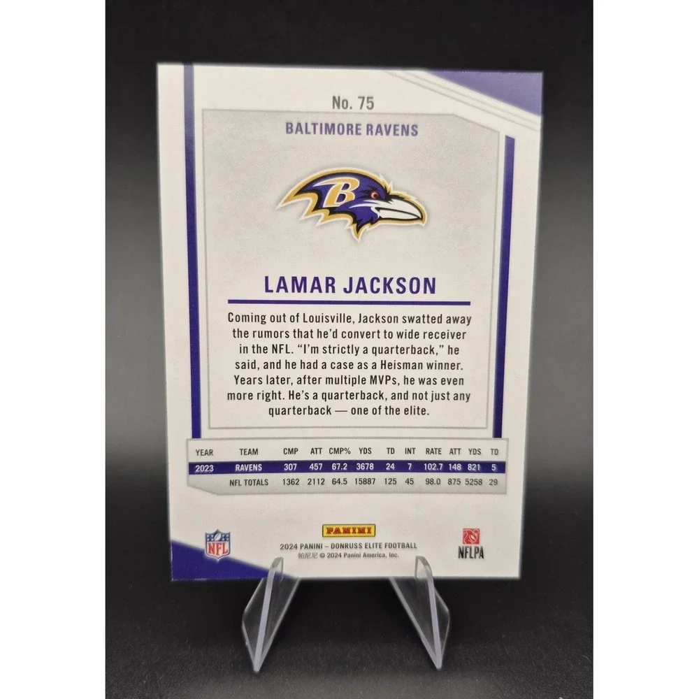 2024 Panini Donruss Elite Lamar Jackson #75 Aspirations Red Shimmer /875 Ravens